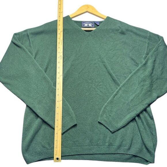 Woods and Gray Green V Neck Knit Sweater Mens XL Preppy Golf Acrylic Spring - Picture 4 of 6